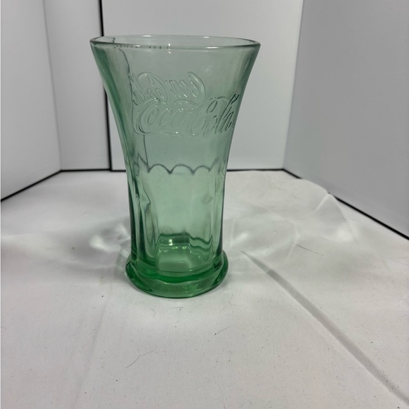 Coca Cola Other - Vintage Green Heavy Libbey Coca-Cola Coke Drinking Glasses With Flared Rim 14oz
